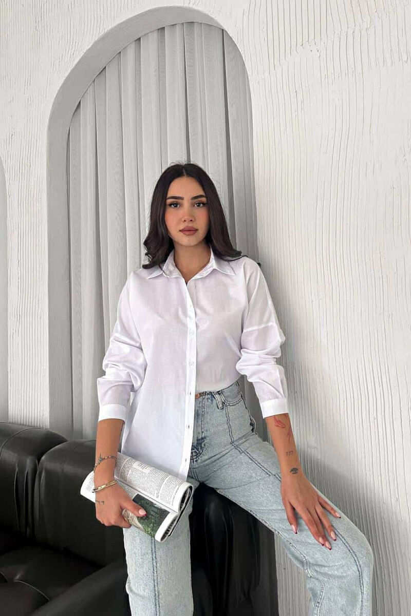 ONE COLOR SIMPLE WOMEN SHIRT WHITE-E BARDHE - 3