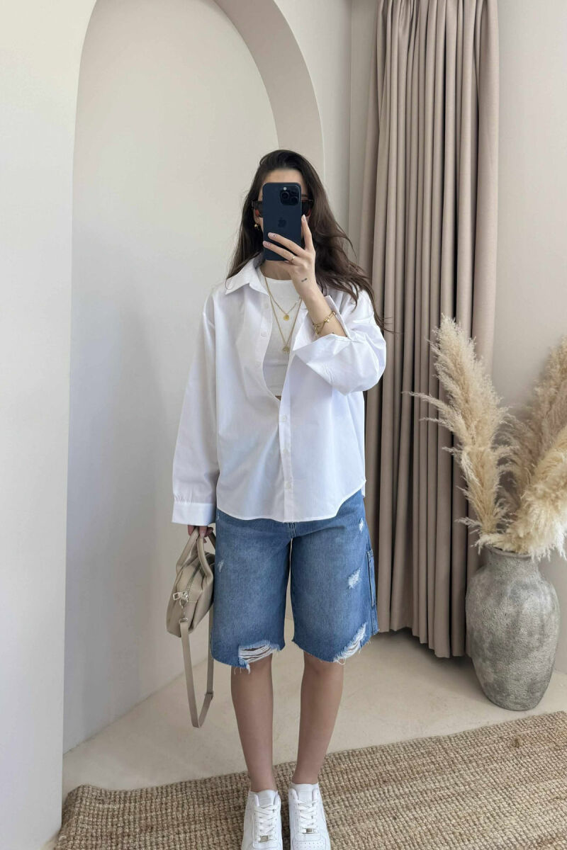 ONE COLOR SIMPLE WOMEN SHIRT WHITE-E BARDHE - 2