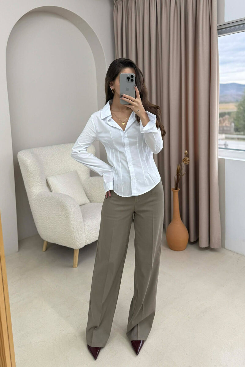 ONE COLOR SIMPLE WOMEN SHIRT WHITE-E BARDHE - 1