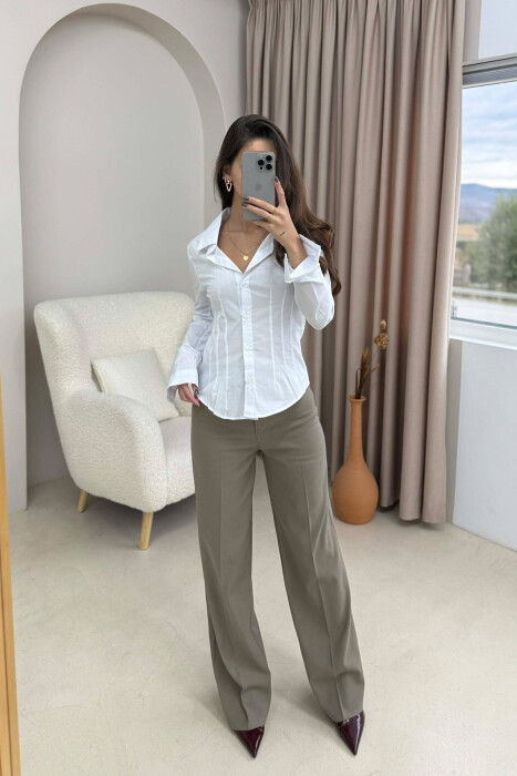 ONE COLOR SIMPLE WOMEN SHIRT WHITE-E BARDHE - 2