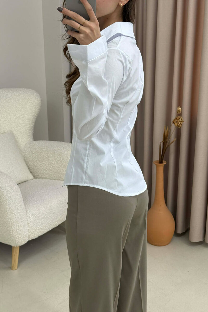 ONE COLOR SIMPLE WOMEN SHIRT WHITE-E BARDHE - 4