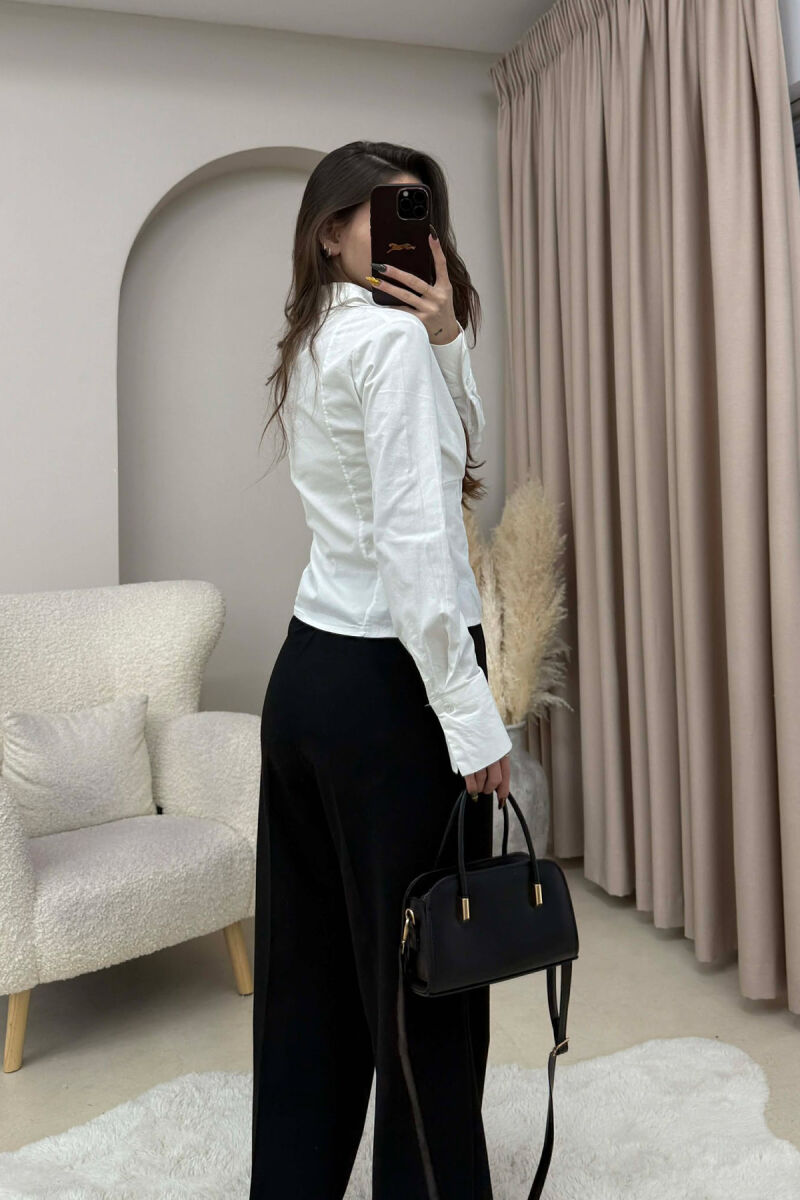 ONE COLOR SIMPLE WOMEN SHIRT WHITE-E BARDHE - 2