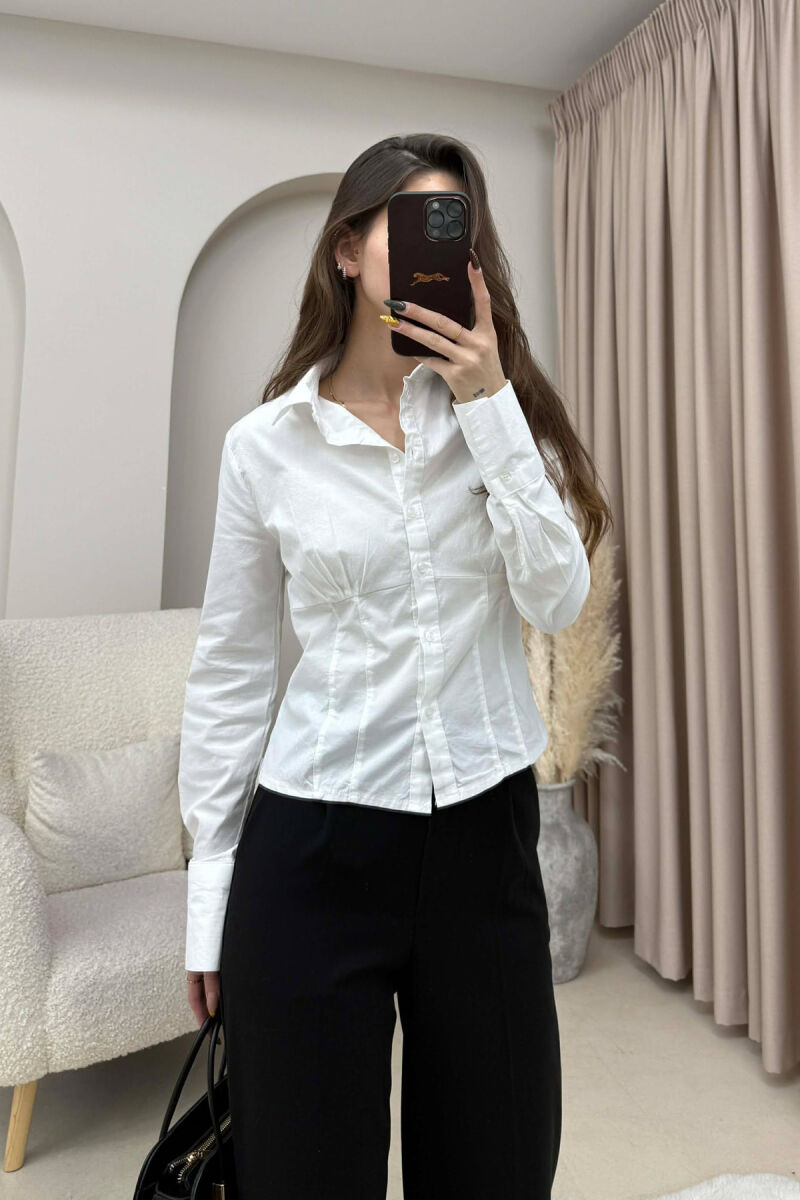 ONE COLOR SIMPLE WOMEN SHIRT WHITE-E BARDHE - 3