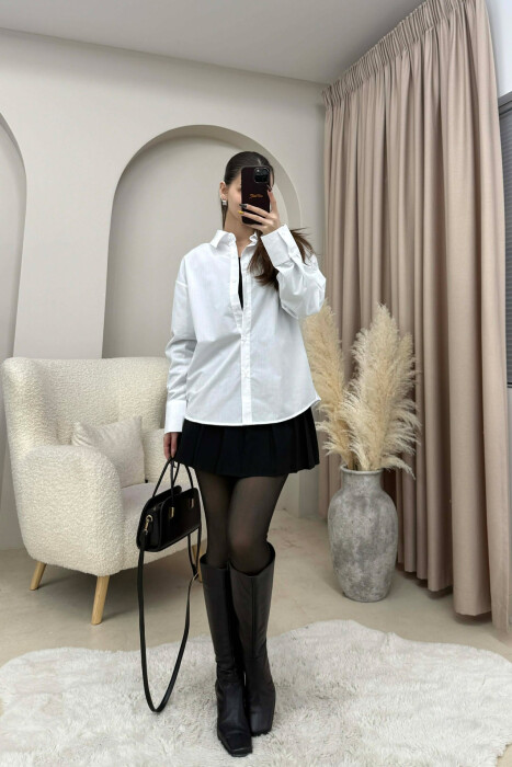 ONE COLOR SIMPLE WOMEN SHIRT WHITE-E BARDHE - 2