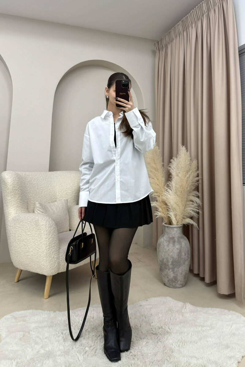 ONE COLOR SIMPLE WOMEN SHIRT WHITE-E BARDHE - 2