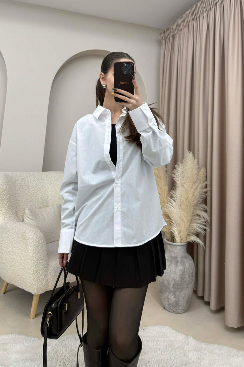 ONE COLOR SIMPLE WOMEN SHIRT WHITE-E BARDHE - 3
