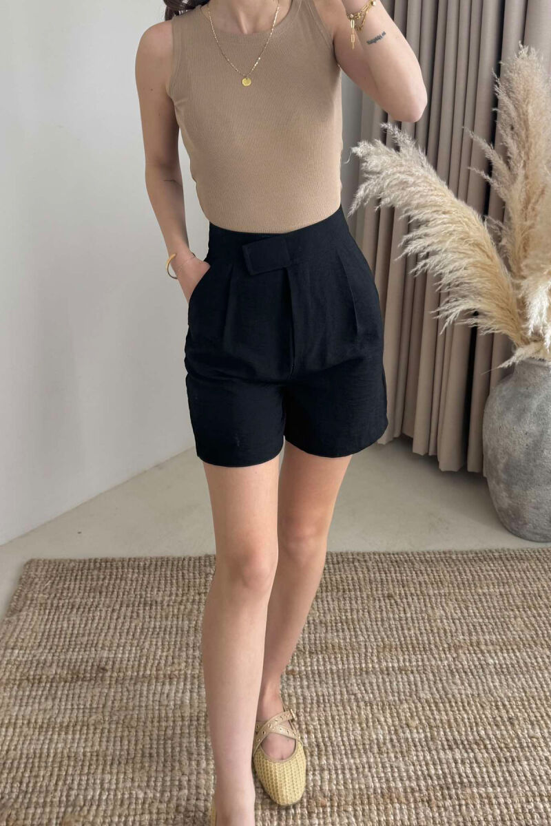 ONE COLOR SIMPLE WOMEN SHORTS BLACK/ E ZEZE - 1