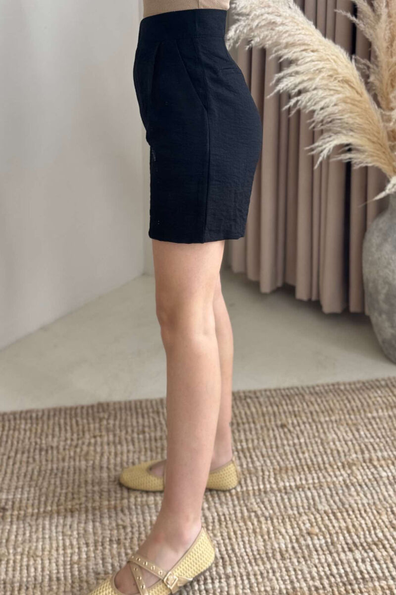 ONE COLOR SIMPLE WOMEN SHORTS BLACK/ E ZEZE - 4