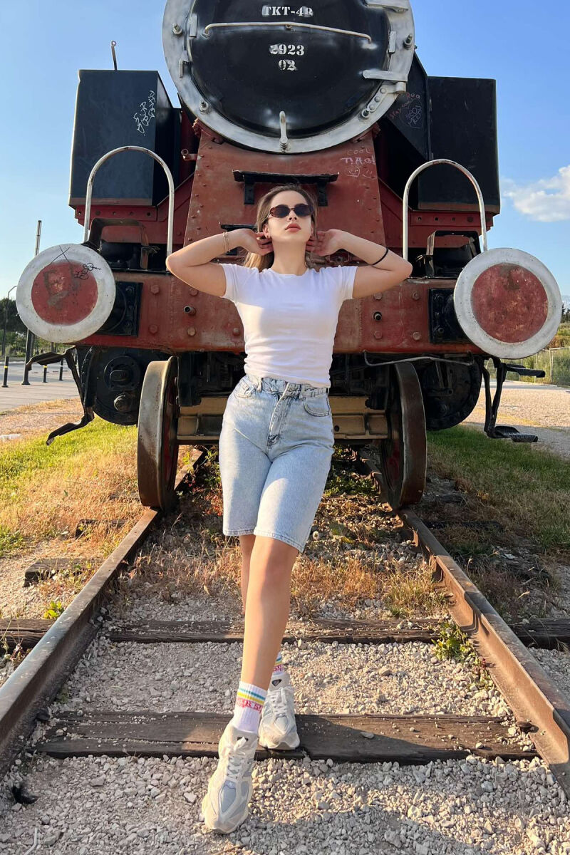 ONE COLOR SIMPLE WOMEN SHORTS LIGHTBLUE/BZ - 4