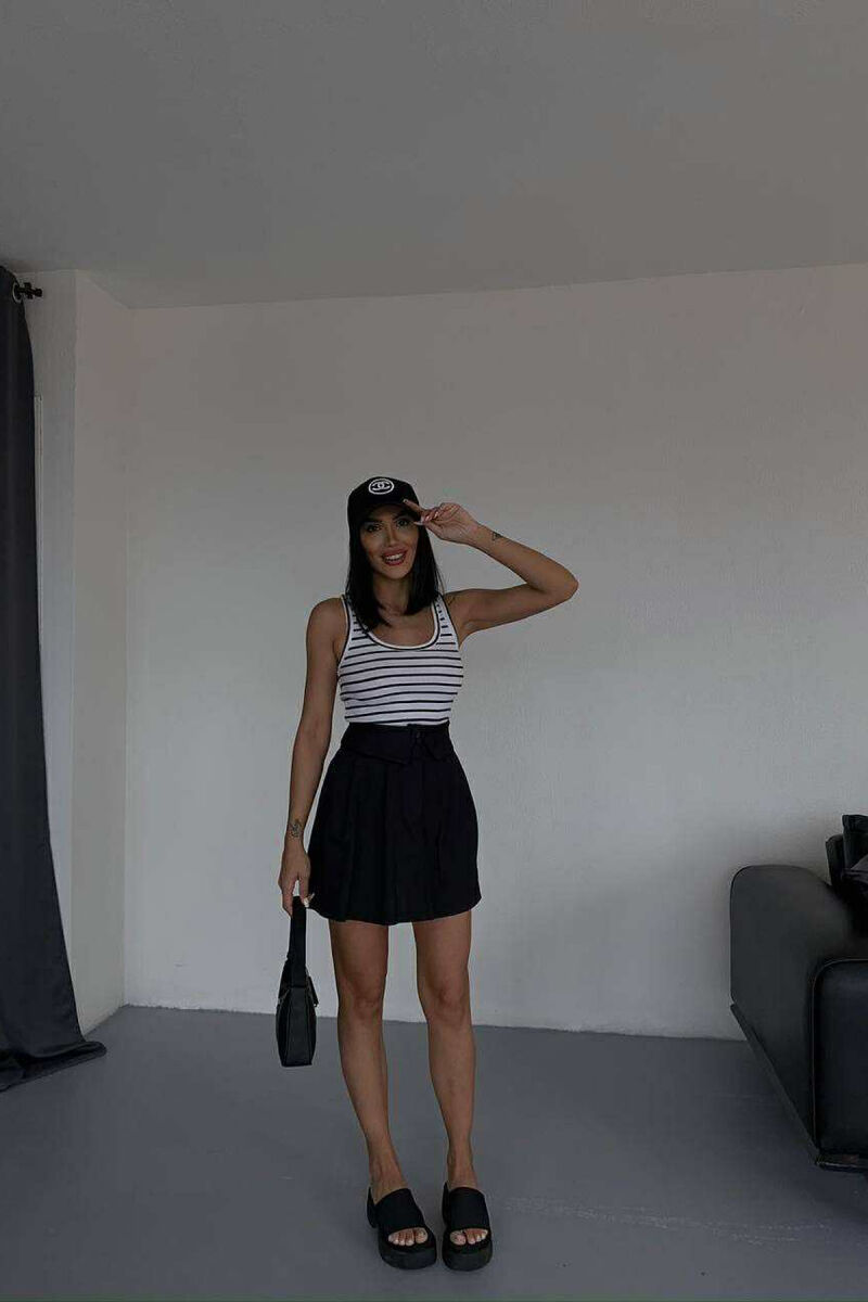 ONE COLOR SIMPLE WOMEN SKIRT BLACK/ E ZEZE - 3