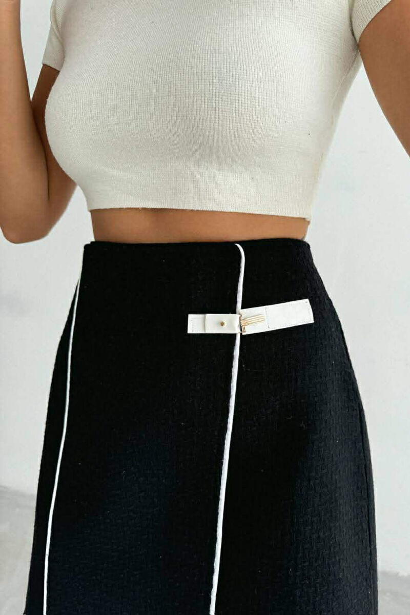 ONE COLOR SIMPLE WOMEN SKIRT BLACK/ E ZEZE - 2