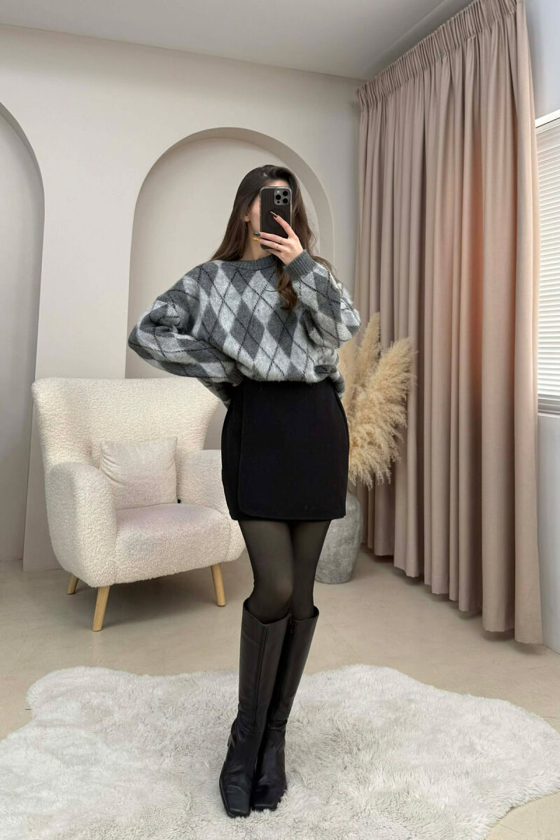 ONE COLOR SIMPLE WOMEN SKIRT BLACK/ E ZEZE - 2