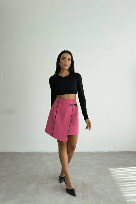 ONE COLOR SIMPLE WOMEN SKIRT FUCHSIA/CIKLAMI - KLAUDIO FASHION