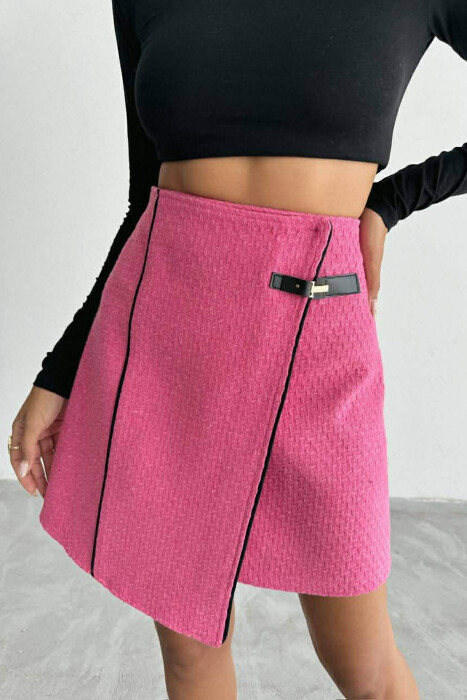 ONE COLOR SIMPLE WOMEN SKIRT FUCHSIA/CIKLAMI - KLAUDIO FASHION