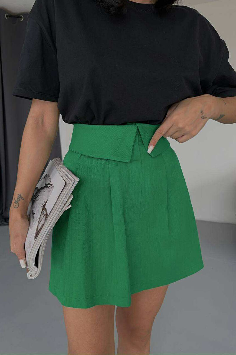 ONE COLOR SIMPLE WOMEN SKIRT GREEN/JESHILE - 3
