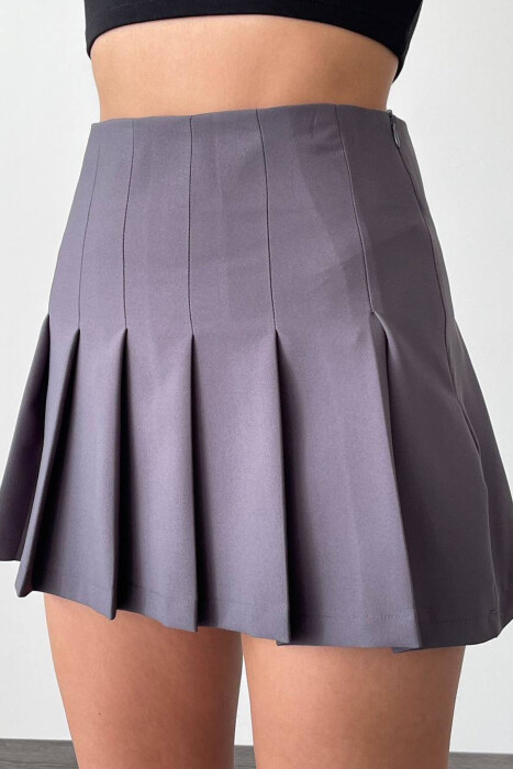 ONE COLOR SIMPLE WOMEN SKIRT GREY/GRI - 8