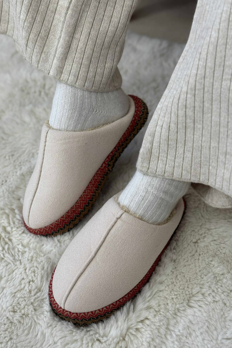 ONE COLOR SIMPLE WOMEN SLIPPERS CREAM/KREM 