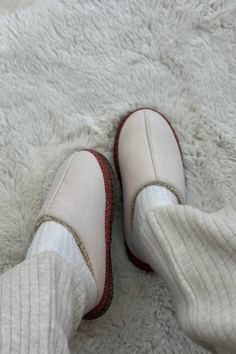 ONE COLOR SIMPLE WOMEN SLIPPERS CREAM/KREM - 3