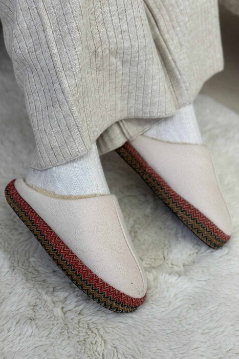 ONE COLOR SIMPLE WOMEN SLIPPERS CREAM/KREM - 2