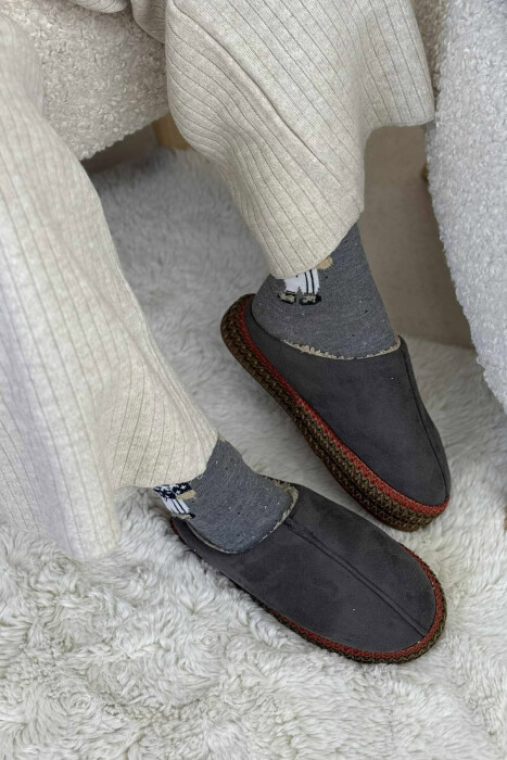 ONE COLOR SIMPLE WOMEN SLIPPERS GREY/GRI 