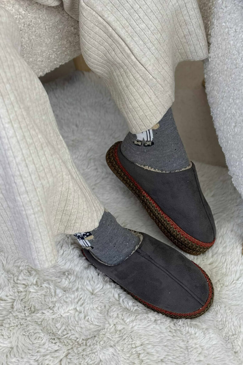 ONE COLOR SIMPLE WOMEN SLIPPERS GREY/GRI - 1