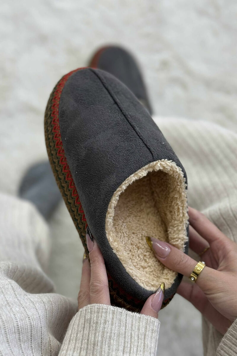 ONE COLOR SIMPLE WOMEN SLIPPERS GREY/GRI - 4