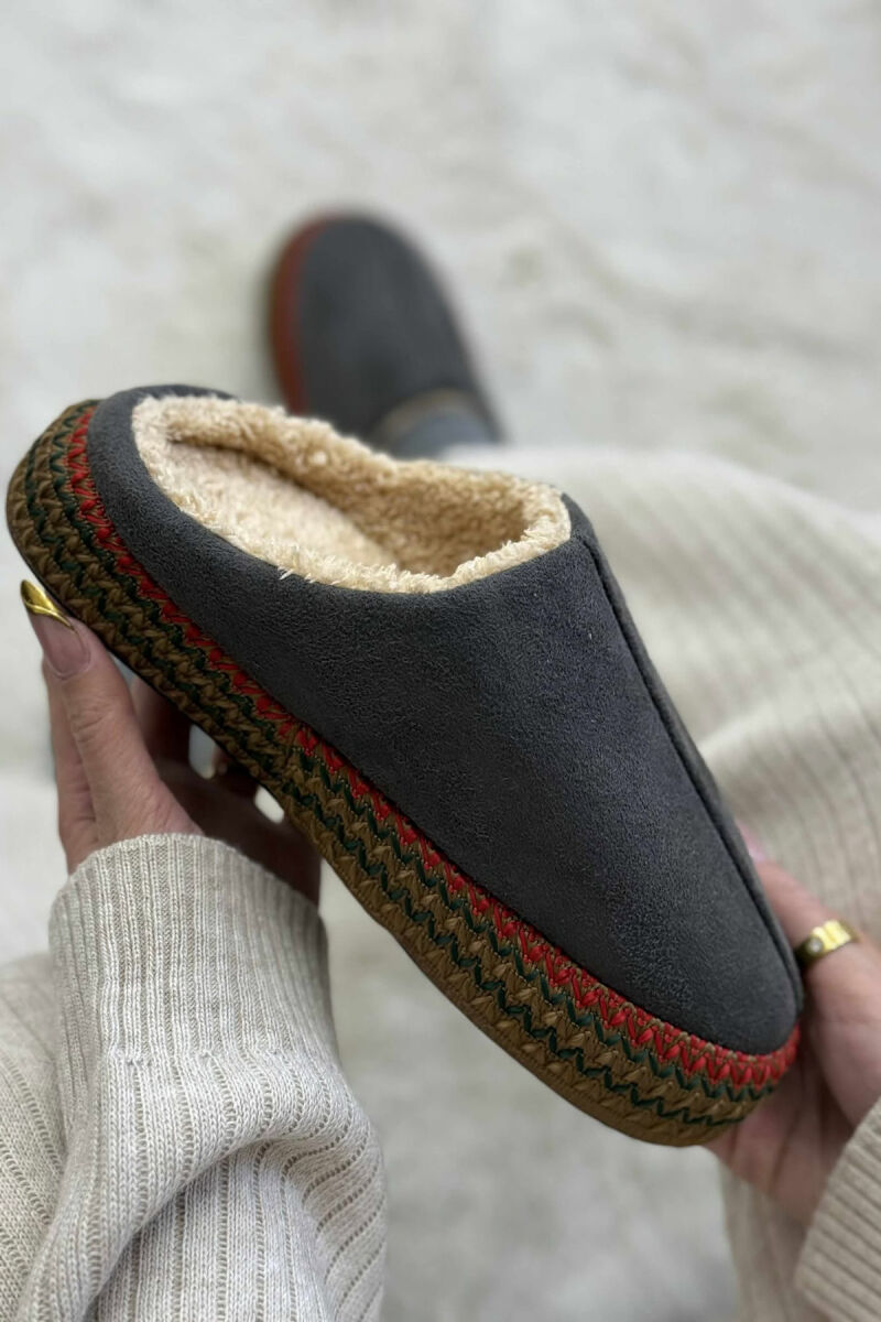 ONE COLOR SIMPLE WOMEN SLIPPERS GREY/GRI - 5