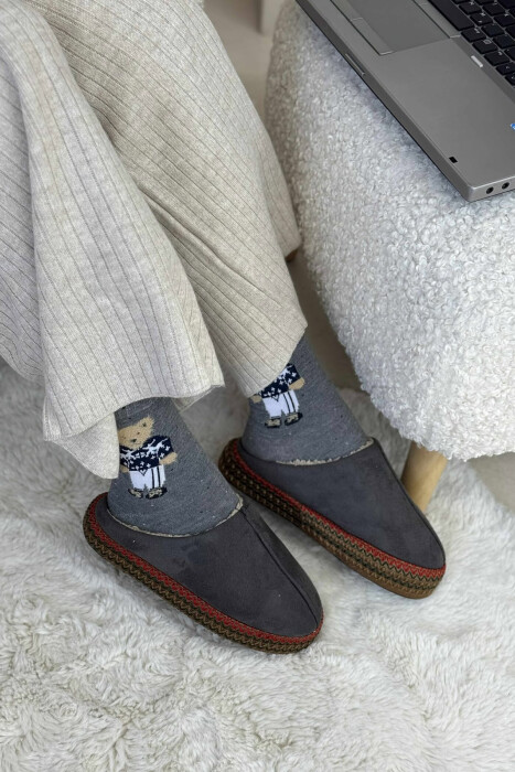 ONE COLOR SIMPLE WOMEN SLIPPERS GREY/GRI - 2