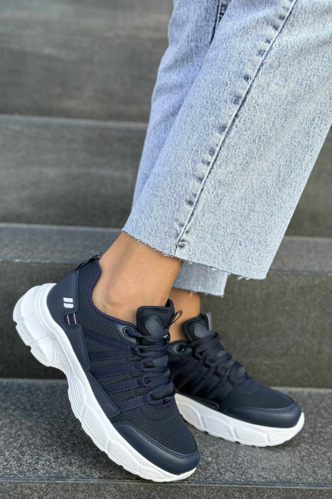 ONE COLOR SIMPLE WOMEN SNEAKERS BLUE-WHITE/BLBA - 3