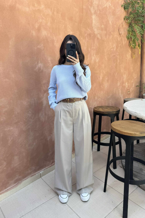 ONE COLOR SIMPLE WOMEN SWEATER BEAUBLUE/BBL 