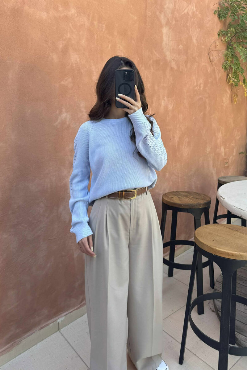 ONE COLOR SIMPLE WOMEN SWEATER BEAUBLUE/BBL - 2