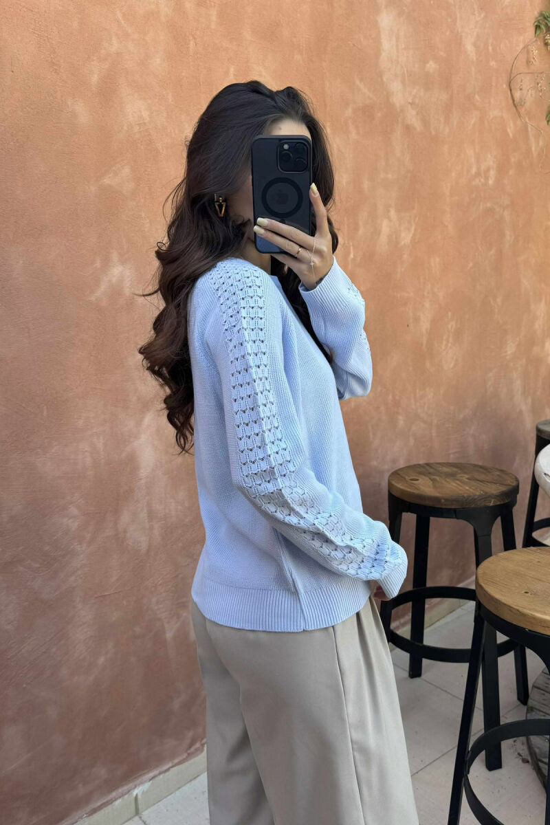 ONE COLOR SIMPLE WOMEN SWEATER BEAUBLUE/BBL - 3