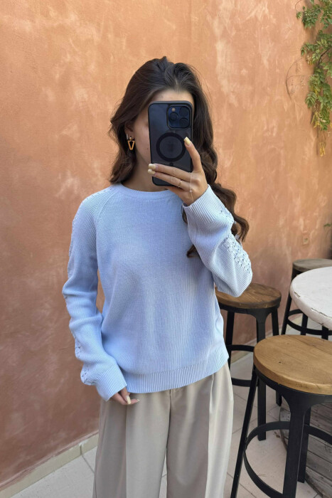ONE COLOR SIMPLE WOMEN SWEATER BEAUBLUE/BBL - 4