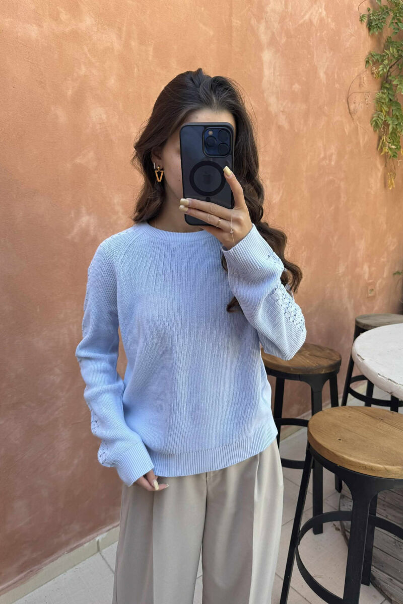 ONE COLOR SIMPLE WOMEN SWEATER BEAUBLUE/BBL - 4