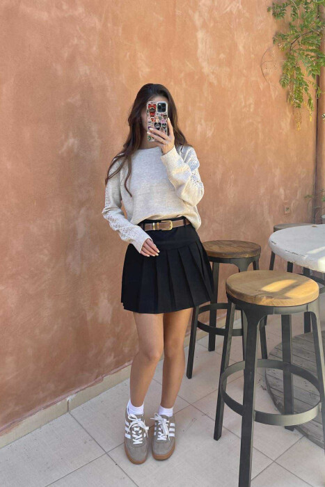 ONE COLOR SIMPLE WOMEN SWEATER LIGHT BEIGE/BZHZB 