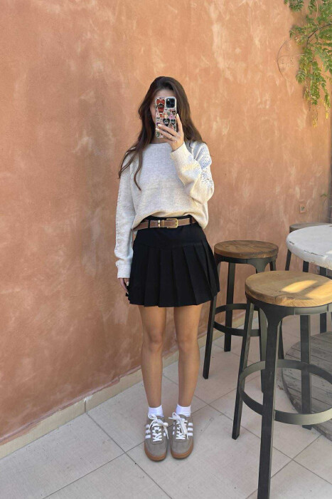 ONE COLOR SIMPLE WOMEN SWEATER LIGHT BEIGE/BZHZB - 6