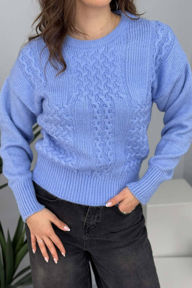ONE COLOR SIMPLE WOMEN SWEATER LIGHT PURPLE/LEZB - 2