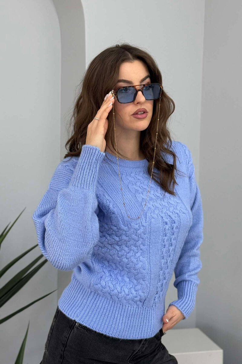 ONE COLOR SIMPLE WOMEN SWEATER LIGHT PURPLE/LEZB - 3