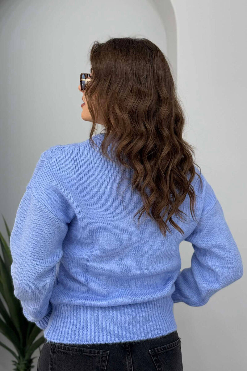 ONE COLOR SIMPLE WOMEN SWEATER LIGHT PURPLE/LEZB - 4