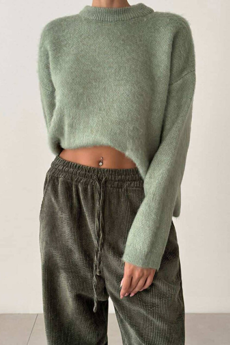 ONE COLOR SIMPLE WOMEN SWEATER MINT/MENTE - 1