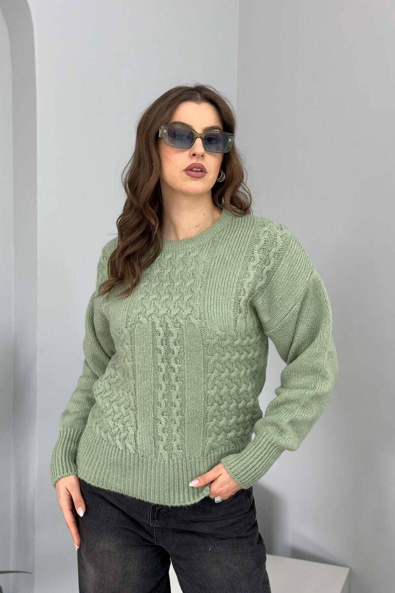 ONE COLOR SIMPLE WOMEN SWEATER MINT/MENTE - 3