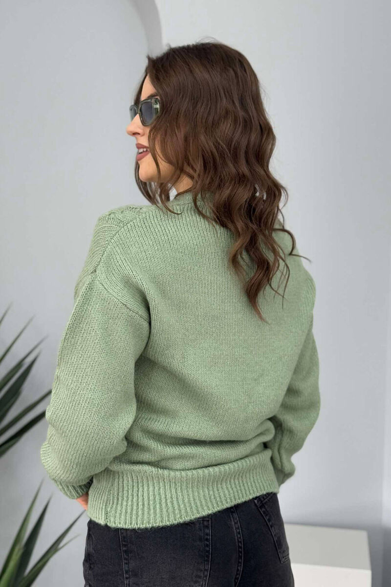 ONE COLOR SIMPLE WOMEN SWEATER MINT/MENTE - 4