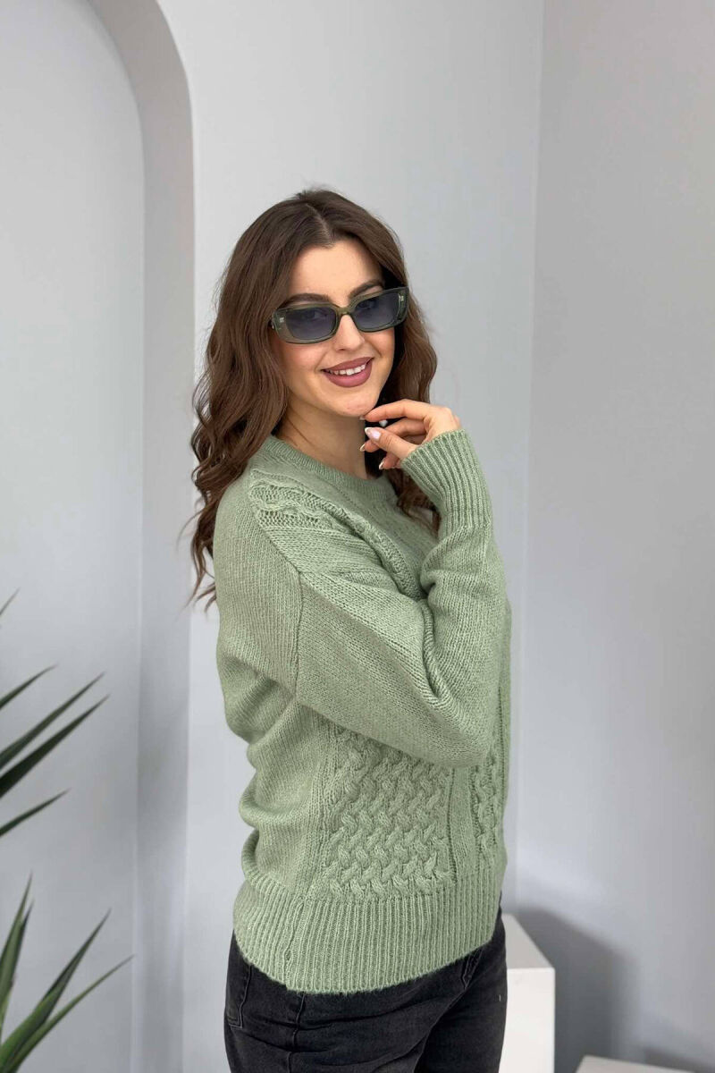 ONE COLOR SIMPLE WOMEN SWEATER MINT/MENTE - 6