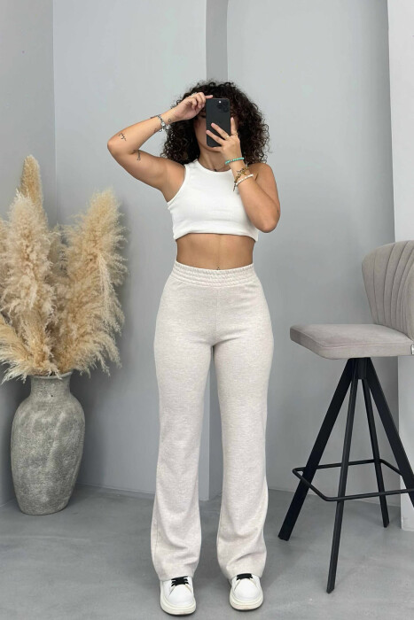 ONE COLOR SIMPLE WOMEN SWEATPANTS BEIGE/BEZHE 
