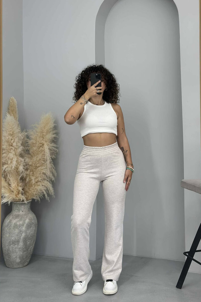 ONE COLOR SIMPLE WOMEN SWEATPANTS BEIGE/BEZHE - 3