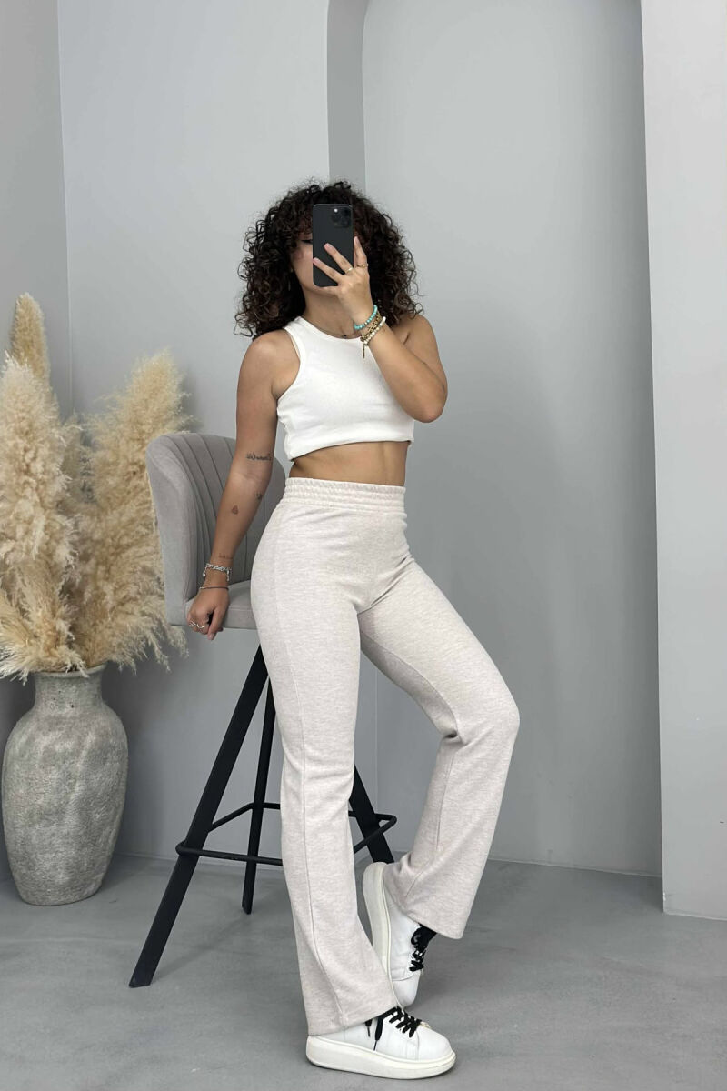 ONE COLOR SIMPLE WOMEN SWEATPANTS BEIGE/BEZHE - 4