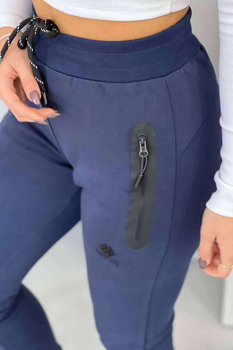 ONE COLOR SIMPLE WOMEN SWEATPANTS BLUE/BLU - 2