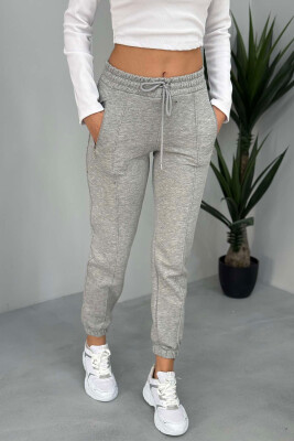 ONE COLOR FLUFFY WOMEN SWEATPANTS LIGHT GREY/GZ 