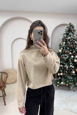 ONE COLOR SIMPLE WOMEN SWEATSHIRT BEIGE/BEZHE 