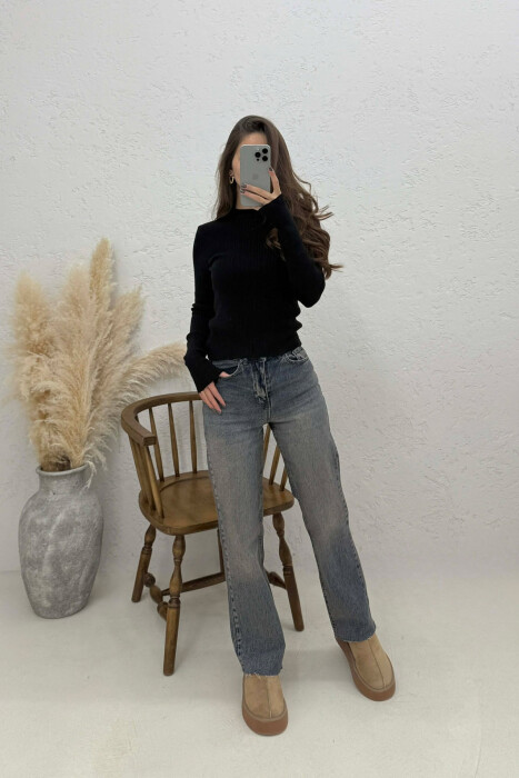 BLUZË E THJESHTË NJË NGJYRËSHE PËR FEMRA NË NGJYRË TË ZEZË - KLAUDIO FASHION